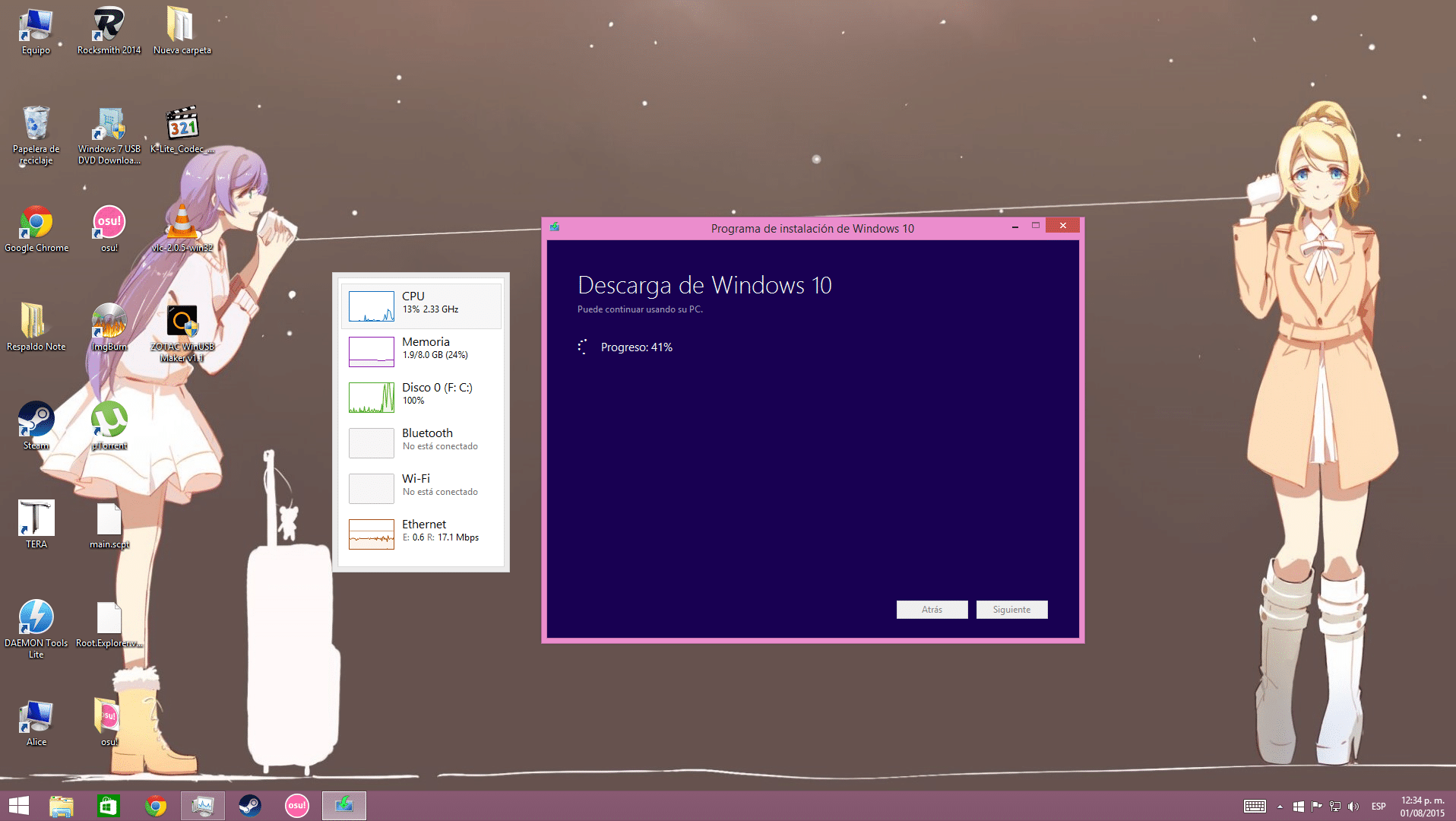 Descargando Windows 10